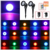 Waterproof LED Garden Lights with Remote Control (2 Pack)