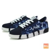 Soft Sole Trendy Pattern Lace Up Casual Shoes