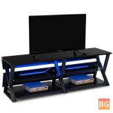 TV Stand with RGB LED Lights - Black