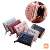 Love and Freedom Women PU Leather Zipper Wallet with Coin Slots and Short Phone Purse