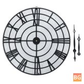32 Inch Metal Wall Clock with Digital Iron and Wall Mount