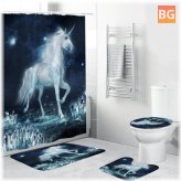 Toilet Cover for Shower Curtain - Unicorn Print