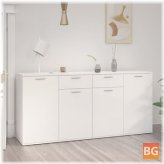 Chipboard Sideboard with White Sheets and Glossy Top