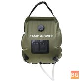 20L Solar Heated Folding Shower Bag with Thermometer for Outdoor Activities