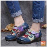 Floral Embossed Leather Flats