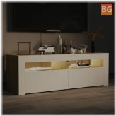 TV Cabinet with LED Lights - White and Oak 47.2