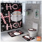 Bathroom Rug with Shower Curtain and Lid Cover - Set of 4
