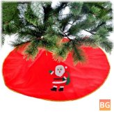Red Christmas Tree Skirt with Decoration - Christmas Tree Skirt
