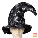 Halloween Costume for Women's Cosplay Hats Masquerade Ribbon Wizard Hat Adult Kids Costume