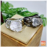 Metal Hollow Finger Rings with Crystal stones
