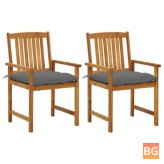 Director's Chairs with Cushions (2 pcs)
