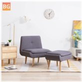 Armchair with Footstool with Fabric Gray