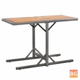 Garden Table - Anthracite Poly Rattan and Solid Acacia Wood