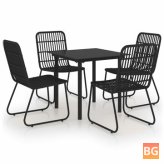 Outdoor Dining Set with Rattan and Glass