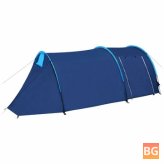 Waterproof Tunnel Tent for Camping and Hiking (2-4 Person) - Fibreglass Poles, Blue