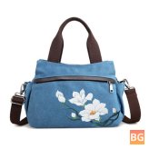 Lotus Canvas Chinese Crossbody Bag for Women