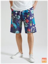 Tropical Print Loose Shorts for Men