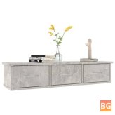 Wall Mounted Shelf with Gray Chipboard