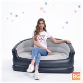 Double Sofa Couch - Flocked - Mattress Home - Lounge