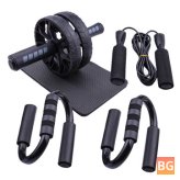 5PCS/SET AB Wheel Roller, ABdominal Muscle Fitness Push-UP Bar Jump Rope Equipment