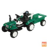 6V Kids Ride On Car Electric Tractor with detachable trailer - 2 speeds LED lights music - 6 wheels - battery powered - children toys