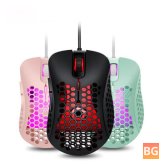 Light Magic V18 Wired Game Mouse - Breathing Colorful Hollow Honeycomb 3200DPI