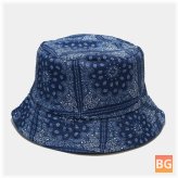 Sun Hat with Cashew Flower Pattern - Casual