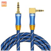 Audio CABLE - 3.5mm Jack - Right Angle AUX - Wired for Car Headphones