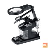 LED Soldering Magnifier with 3 Magnification Levels and Storage Boxes