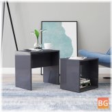 High Gloss Coffee Table Set - Gray 18.9