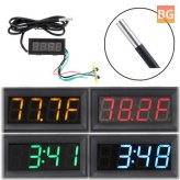 Digital Watch Clock with Time/Temperature/Voltage - 0.56 Inches