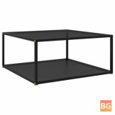 Table with Black Glass Top and Silver Legs 31.5