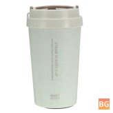 Coffee mug with vacuum insulation and straw