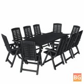 11-Piece Anthracite Outdoor Dining Set