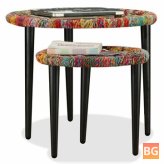 Chindi Pattern Coffee Table Set with 2 Pieces