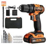 TOPSHAK 20V Brushless Electric Drill with 43-Piece Accessory Set