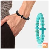 Yoga Cross Beads with Natural Stones - Unisex Bracelets