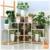 3-Tier Wooden Plant Stand for Outdoor Patio Garden - Stand Shelf