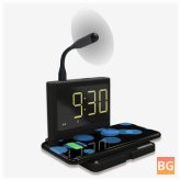 Fast Wireless Charging Station for Mobile Phones with Clock and Light