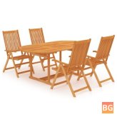 Set of 5 Teak Wood Garden Dining Tables