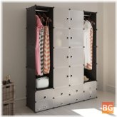 Cabinet with 18 compartments, 137x146x180.5 cm black and white