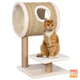 vidaXL 170977 Cat Tree with Tunnel and Scratching Post - 69 cm