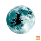 Glowing Moon Bat Wall Sticker for Halloween Decor