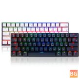 Mechanical Keyboard with 61 Keys, Bluetooth 5.0, RGB, Wired, Dual Mode