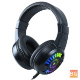A7 E-sport Gaming Headset - 50mm Unit, 55mm Speaker Size, Cool Lighting, Built-in Microphone, 3.5mm+USB Plug
