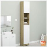 Bathroom Cabinet - White and Sonoma Oak - 12.6