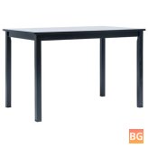 Dining table 114x71x75 cm solid wood black