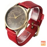4 Colors Fashion Retro Round Dial Leather Band Watch