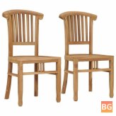 Teak Wood Garden Chairs (Set of 2)