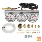 Water Temp Amp Meter with 3 gauges - Chrome